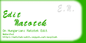 edit matotek business card